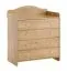 Babyzimmer Kommode mit Wickelaufsatz | Farbe: Eiche | Wickelkommode | 4 Schubladen | Maße: 90 x 77 x 105 cm | Soft-Close-Funktion | Kinderzimmer