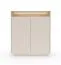Kommode | Farbe: Beige / Eiche Cremona | 2 Drehtüren | inkl. LED-Beleuchtung | 7 Fächer | 103 x 40 x 119 cm | Push-to-open Funktion | Highboard | ABS-Kanten