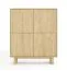 Kommode | Farbe: Eiche geölt | 4 Drehtüren | Push-to-open Funktion | 8 Fächer | 104 x 38 x 124 cm | Highboard | ABS-Kanten | für Wohnzimmer