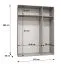 Kleiderschrank mit drei Spiegeltüren | Farbe: Walnuss | 1,5 Meter breit | Griffe: Gold | zwei Kleiderstangen | zwei Fächer | Soft-Close-Funktion