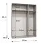 Drehtürenschrank / Kleiderschrank | Farbe: Weiß | 3-Türig | Griffe: Kaschmir | 2 Fächer | 2 Kleiderstangen | Maße: 150 x 52 x 202 cm | Soft-Close-Funktion