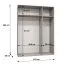 Kleiderschrank | 3 Türen | Farbe: Weiß | Griffe: Schwarz | Maße: 150 x 52 x 202 cm | 2 Kleiderstangen | 2 Fächer | Drehtürenschrank