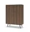 Kommode | Farbe: Eiche Dunin | inkl. LED-Beleuchtung | 6 Fächer | 94 x 40 x 126 cm | Push-to-open Funktion | 2 Drehtüren | schlanke Metallbeine | Soft-Close Funktion