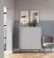 Wohnzimmer Komplett - Set Q Worthing, 4-teilig, Farbe: Grau / Schwarz / Gold