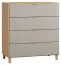 Kommode Nanez 07, Farbe: Eiche / Grau - Abmessungen: 100 x 90 x 47 cm (H x B x T)