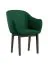 Stuhl im eleganten Design Brisi 04, Buchenholz Vollholz massiv, Farbe: Schwarze Eiche / Grüne Polsterung - Abmessungen: 85 x 60 x 58 cm (H x B x T)