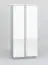 Drehtürenschrank / Kleiderschrank Antioch 01, Farbe: Weiß Glanz / Hellgrau - Abmessungen: 201 x 92 x 51 cm (H x B x T), mit 2 Türen und 5 Fächern