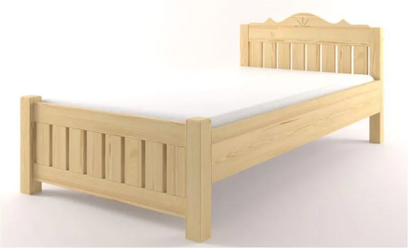 Holzbett 90 x 200 cm Kiefer massiv Natur Abbildung