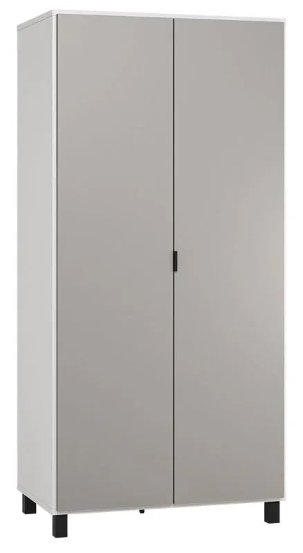 93 cm breiter Kleiderschrank mit 2 Türen | Farbe: Weiß Abbildung