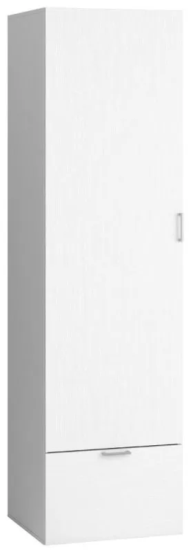Drehtürenschrank / Kleiderschrank Minnea 11, Farbe: Weiß - Abmessungen: 206 x 58 x 42 cm (H x B x T)