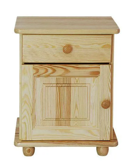 Nachtkommode Natur 54x42x35 (HxBxT) Kiefer massiv, 1 Schublade(n) Abbildung