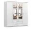Drehtürenschrank / Kleiderschrank | Spiegel | Weiß | Kopaonik 05 | 59 x 200 x 207 cm | 4 Türen | 3 Schubladen | 6 Fächer | 207 x 200 x 59 cm | eckig