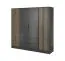 Moderner Kleiderschrank mit vier Türen Leeds 03, Farbe: Graphit - Abmessungen: 200 x 206 x 51 cm (H x B x T), mit zwei Schubladen