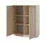 Kommode / Highboard mit Soft-Close-Funktion Finghall 08, Farbe: Beige, Front gerillt, hängend montierbar, ABS-Kantenschutz, Maße: 127 x 103,5 x 39 cm