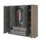Edler Kleiderschrank Leeds 19, Farbe: Grau - Abmessungen: 200 x 206 x 51 cm (H x B x T)