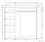 Schiebetürenschrank / Kleiderschrank Cikupa 34, Farbe: Nuss / Ulme - Abmessungen: 210 x 200 x 65 cm (H x B x T)