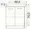 Kommode Tandil 01, Farbe: Eiche Sonoma - 70 x 60 x 31 cm (H x B x T)