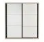 Kleiderschrank / Schiebeürenschrank | 1 Kleiderstange | 200 x 49 x 215 cm | Eiche Premium / Weiß | 6 Fächer | 5 Einlegeböden | 2 Türen