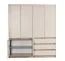 Drehtürenschrank / Kleiderschrank | 183,5 x 52 x 205 cm | 3 Schubladen | 5 Fächer | 1 Kleiderstange | Kaschmir / Eiche Artisan | 6 Türen