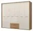 Großer 272 cm breiter Kleiderschrank mit 6 Türen, 7 Fächern und 2 Schubladen | Farbe: Beige | Tiefe: 56 cm Abbildung