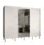 Großer Kleiderschrank mit einer Spiegeltür Jotunheimen 59, Farbe: Weiß - Abmessungen: 208 x 250,5 x 62 cm (H x B x T)