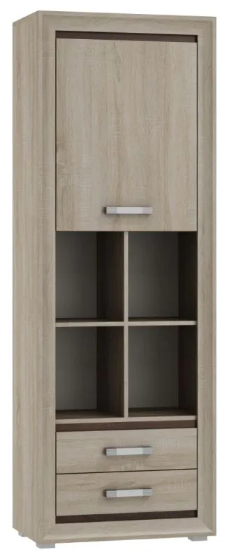 Schrank Kundiawa 27, Farbe: Sonoma Eiche hell / Sonoma Eiche dunkel - Abmessungen: 200 x 70 x 40 cm (H x B x T)