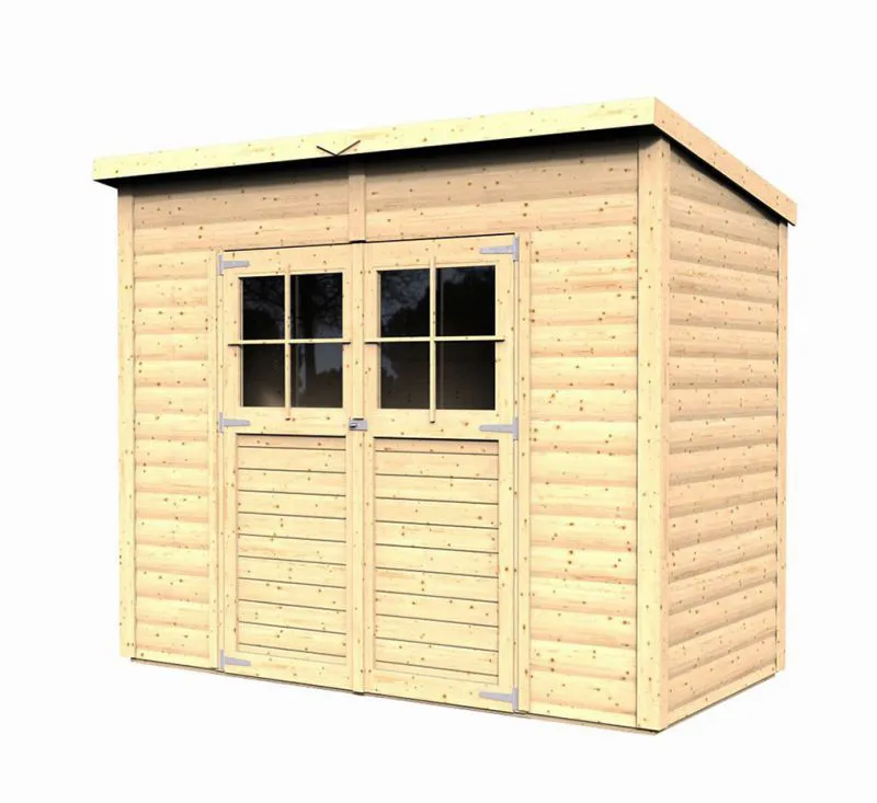 Holz-Gartenhütte 1,21 x 2,44 Meter (inkl. Dach) | Natur | Pultdach Abbildung