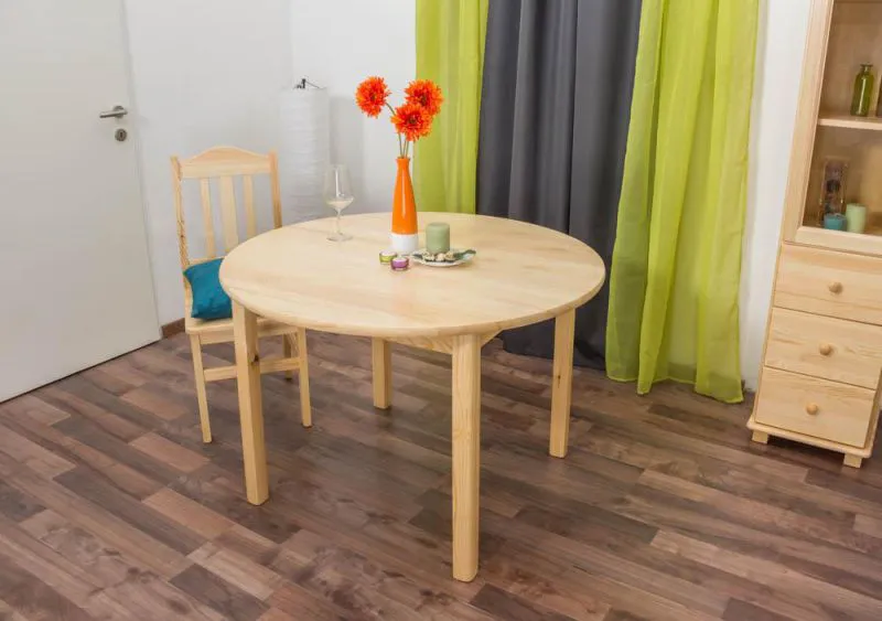 Massivholz Esstisch 110x110 cm Kiefer, Farbe: Natur Abbildung