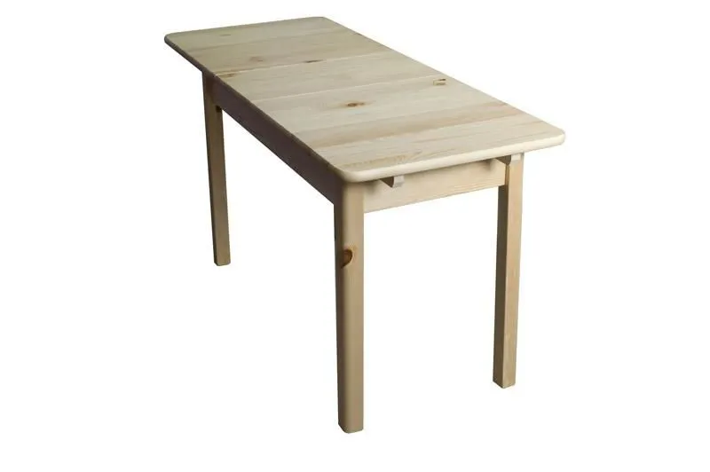 Massivholz Tisch 145x90 cm Kiefer, Ausziehbar auf 210, Farbe: Natur Abbildung
