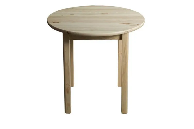 Runder Massivholz Esstisch 100x100 cm Kiefermassiv, Farbe: Natur Abbildung