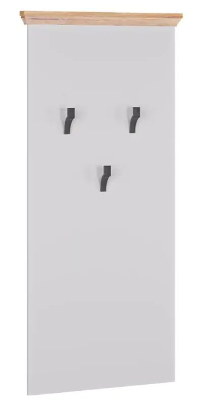 Garderobe Cuenca 08, Farbe: Eiche / Weiß - Abmessungen: 138 x 60 x 6 cm (H x B x T)