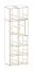 Große Vitrine Stura 02, Farbe: Weiß Hochglanz / Grau - Abmessungen: 195 x 70 x 40 cm (H x B x T), mit 10 Fächern und Push-to-open Funktion