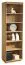 Bücherregal teilmassiv, geölt / gewachst Fazenda 04, mit sechs Fächer, Natur, Eiche, Maße: 201 x 61 x 41 cm, Echtholz Furnier, für Wohnzimmer