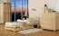 Einzelbett / Gästebett Kiefer Vollholz massiv natur A7, inkl. Lattenrost - Abmessungen: 120 x 200 cm