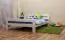 Kinderbett / Jugendbett Kiefer Vollholz massiv weiß lackiert A6, inkl. Lattenrost - Abmessung 140 x 200 cm