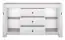 Kommode Sastamala 06, Farbe: Silbergrau - Abmessungen: 85 x 153 x 42 cm (H x B x T), mit 2 Türen, 3 Schubladen und 4 Fächern