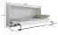 Schrankbett Namsan 01 horizontal, Farbe: Weiß matt / Schwarz matt - Liegefläche: 90 x 200 cm (B x L)