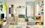 Jugendzimmer - Drehtürenschrank / Kleiderschrank Modave 01, Farbe: Eiche / Weiß / Grau - Abmessungen: 182 x 90 x 50 cm (H x B x T)