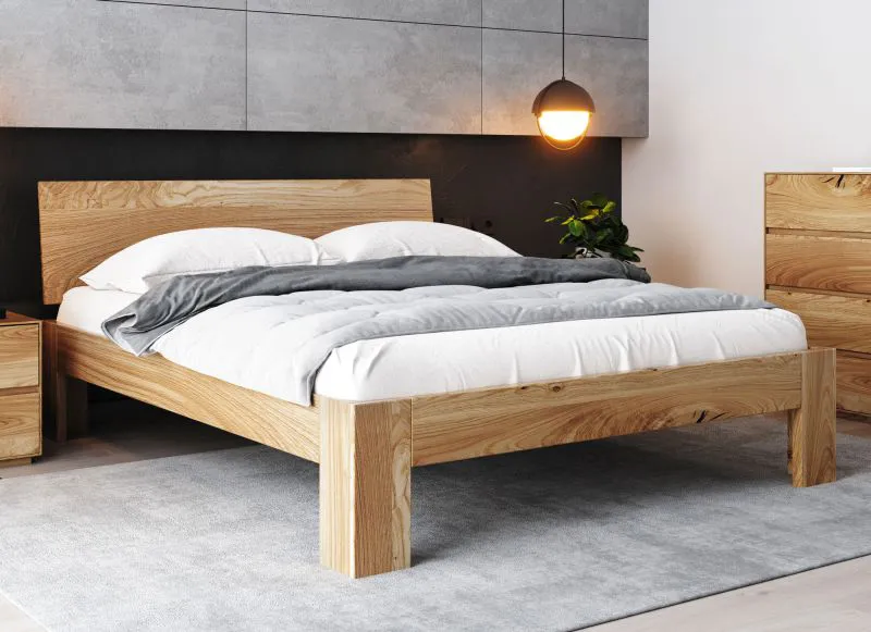 Doppelbett Prats 04 Eiche massiv geölt - Liegefläche: 180 x 200 cm (B x L)