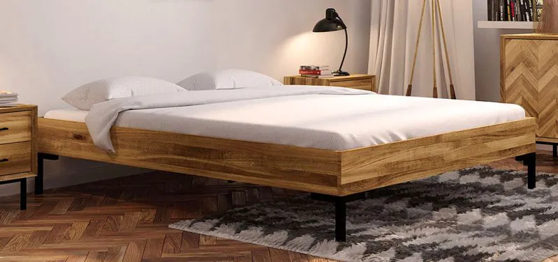 Eiche-Bett massiv | 160 x 200 cm | Wildeiche | Geölt | Natur Abbildung