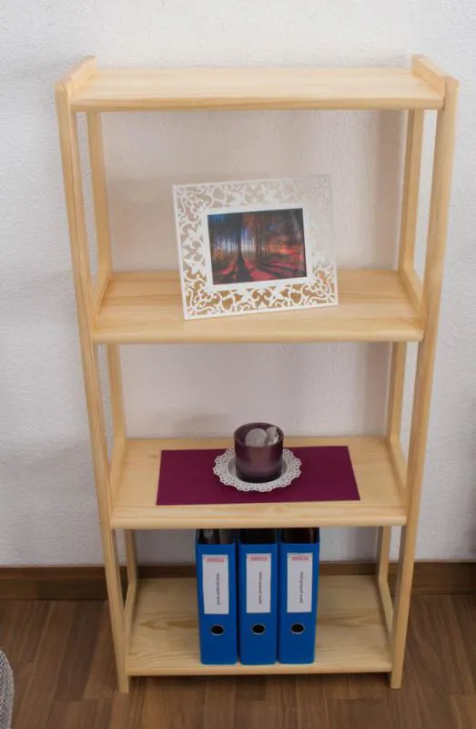 Bücherregal - 60 cm breit, Kiefer Holz-Massiv, Farbe: Natur Abbildung
