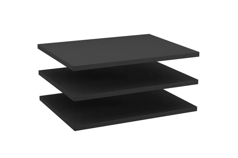 Einlegeboden für Schränke, 3er Set, Farbe: Schwarz - Abmessungen: 66,8 x 37,8 x 1,6 cm