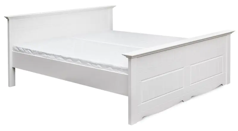 Doppelbett Gyronde 19, Kiefer massiv Vollholz, weiß lackiert - Liegefläche: 160 x 200 cm (B x L)