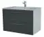 Waschtischunterschrank Bijapur 18, Farbe: Grau glänzend – 50 x 76 x 47 cm (H x B x T)