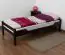 Dunkles Bett für Kinderzimmer / Jugendzimmer "Easy Premium Line" K1/1n, massives Buchenholz Schokobraun - Liegefläche 90 x 190 cm