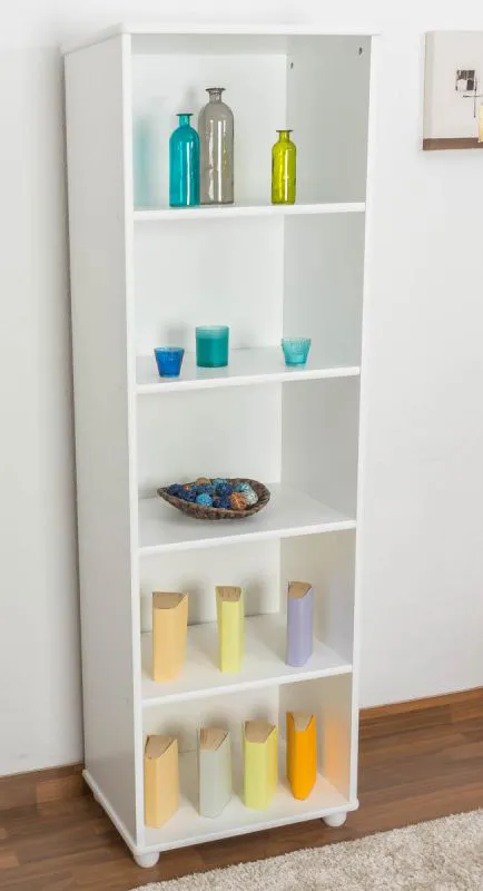Regal - 60 cm breit, Kiefer Holz-Massiv, Farbe: Weiß Abbildung