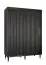 Kleiderschrank mit modernen Design Jotunheimen 138, Farbe: Schwarz - Abmessungen: 208 x 150,5 x 62 cm (H x B x T)