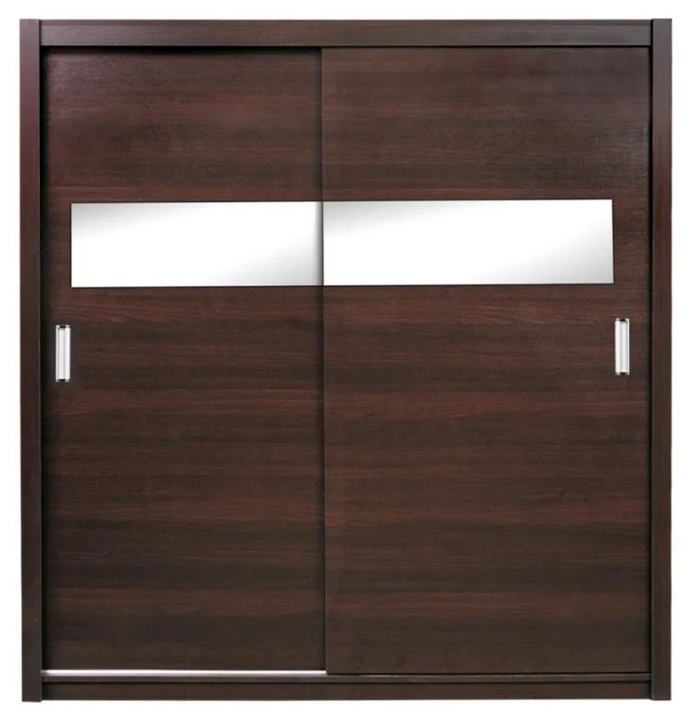 2 Meter breiter Kleiderschrank mit 2 Türen | Farbe: Wenge-Optik Abbildung