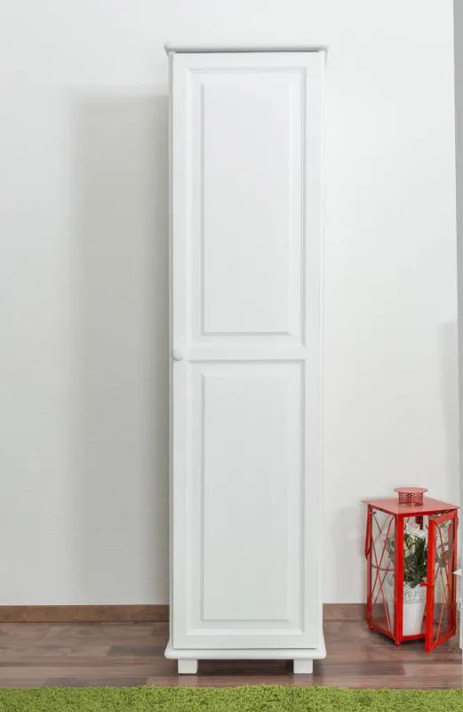 Echtholz-Kleiderschrank, Farbe: Weiß 190x47x60 cm Abbildung