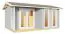 Gartenhaus G262 Lichtgrau - 28 mm Blockbohlenhaus, Grundfläche: 13,97 m², Satteldach